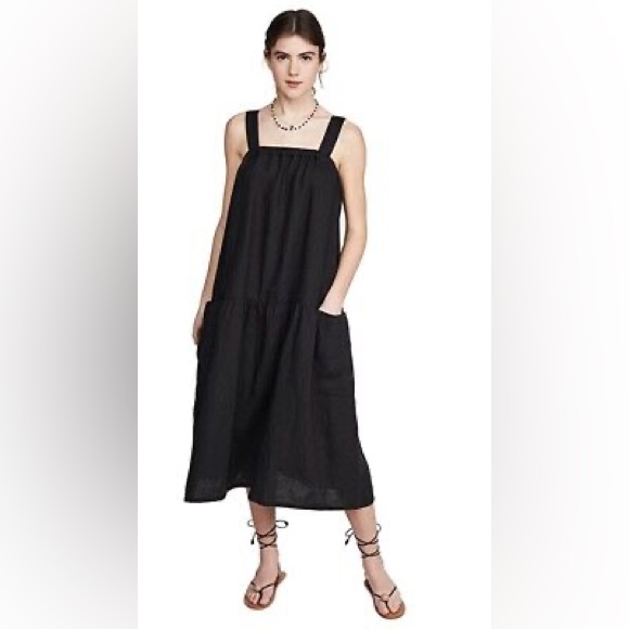 Suzie Kondi A Line Pocket Linen White Dress
